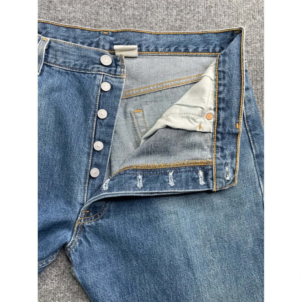 Levi's 501 Original Fit Jeans Men 36x30 Blue Medium Wash Button Fly Denim‎